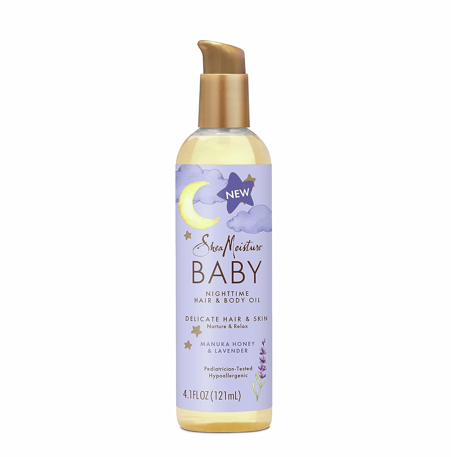 230816015724036_1 SheaMoisture Baby Hair and Body Oil for Delicate Hair and Skin Manuka Honey and Lavender Nighttime Hair and Skin Care Regimen 4.1 oz - Image 1
